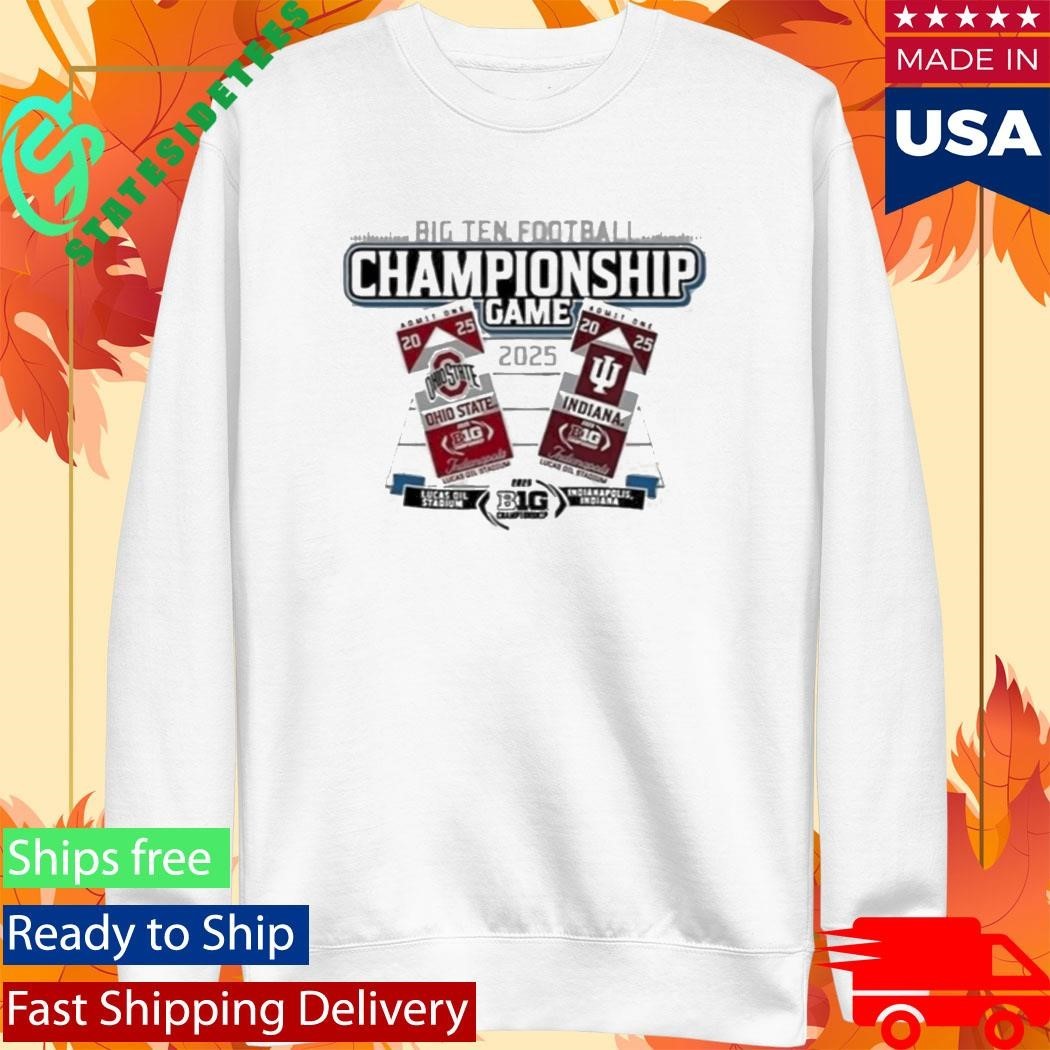 Hoosiers vs Ohio State Big Ten 2025 Football Championship Helmet Tickets Shirt