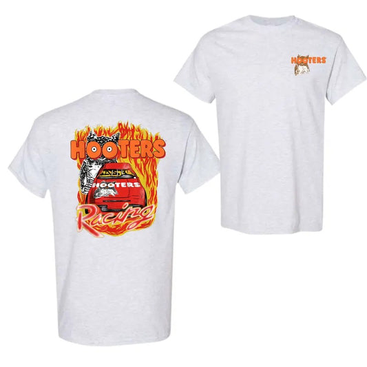 Hooters Adult Classic Fit Racing Flames T-Shirt, For Men, For Women