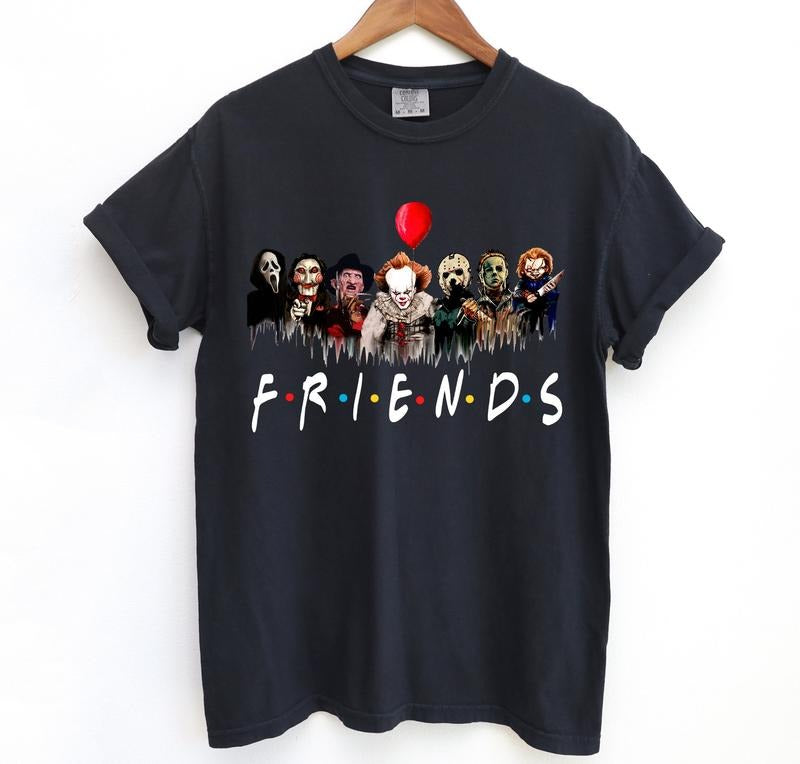 Horror Characters Friends Sweatshirt, Halloween Horror Characters Shirt, Friends Halloween Shirt, Horror Movie Characters Shirt