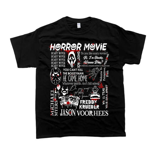 Horror Characters Graphic Designs Full Color Tshirt, Unisex Tshirt For Men And Women, Top Clothing Streetwear