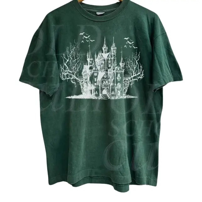 Horror House Dark Art Vintage 90s Tshirt, Retro Spooky Halloween Shirt, Y2k Gothic Bat Tee, Grunge Skull Gifts, Bats...