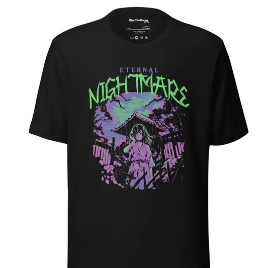 Horror Manga Shirt Eternal Nightmare, Black Goth Japanese Anime T-Shirt, Goth Aesthetic Clothing, Alternative Creepy Shirts