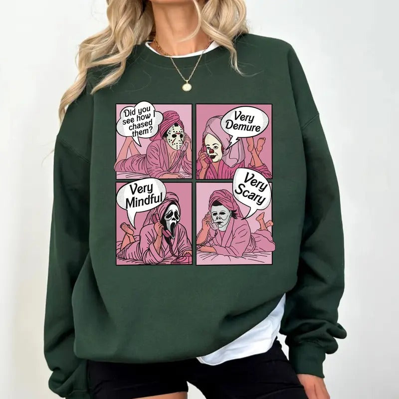 Horror Movie Call Pink Tie Dye Halloween Shirt, Very Mindful Very Scary Sweatshirt,  Halloween unisex T-shirt, Jools...