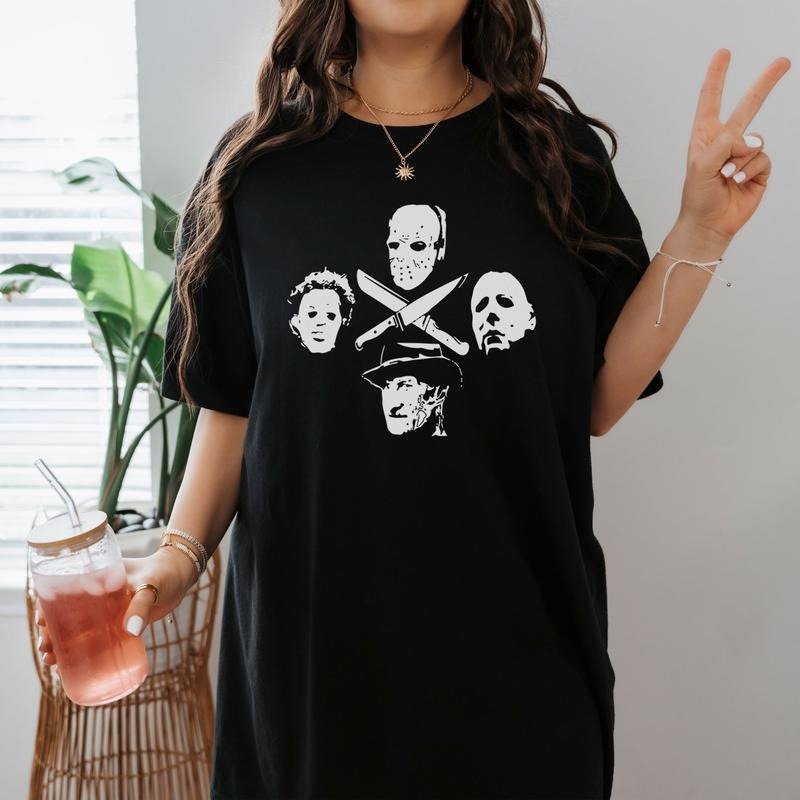 Horror Movie Team Freddy Krueger Jason Fan Voorhees Lovers Michael Fan Myers Lovers T Shirt