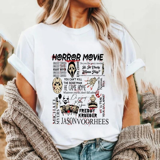 Horror movies character Friend Halloween friend  T-shirt