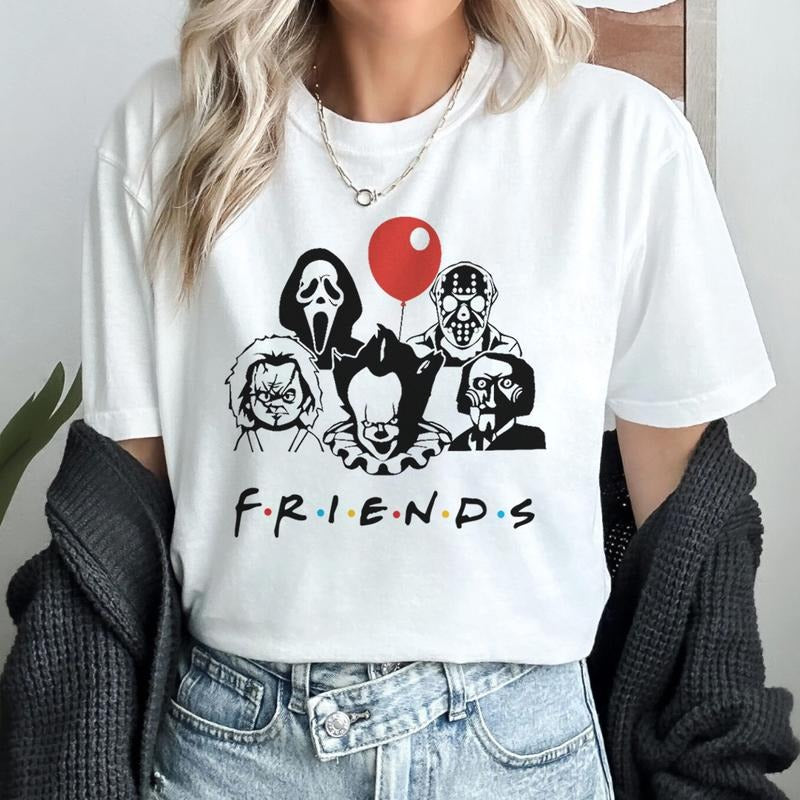 Horrow Movie Friends Horrow Team Shirt Pennywise Chucky Ghostface Jason Voorhees Jigsaw Shirt Horrow Halloween Shirt Halloween Movie Shirt