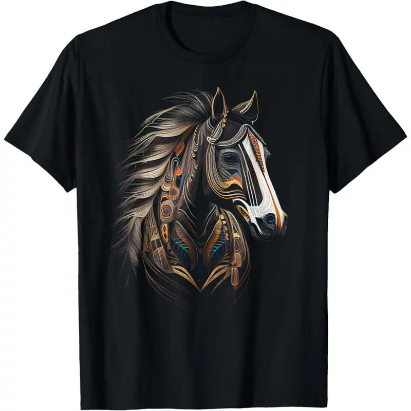 Horse Tribal Abstract Art Native American Graphic T-Shirt made in usa Hoodie, Sweatshirt | DripVista.com