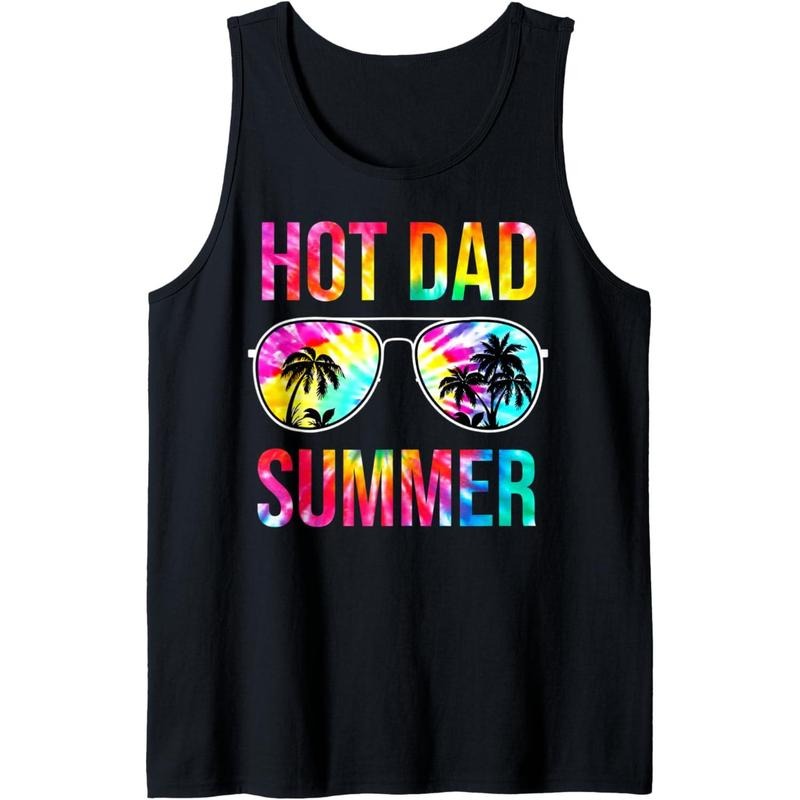 Hot Dad Summer Family Matching Sunglasses Tie Dye Funny Dad Tank Top made in usa T-Shirts, Hoodie, Sweatshirt | DripVista.com