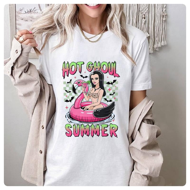 Hot Ghoul Summer Lily Munster Shirt Munster Movie Shirt Horror Halloween Shirt retro halloween Shirt Spooky Season Shirt trick or treat Shirt