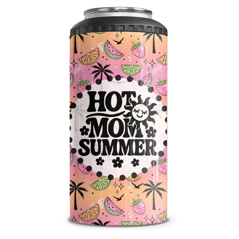 Hot Mom Summer Can Cooler Tumbler Combo T-Shirts, Hoodie, Sweatshirt | DripVista.com