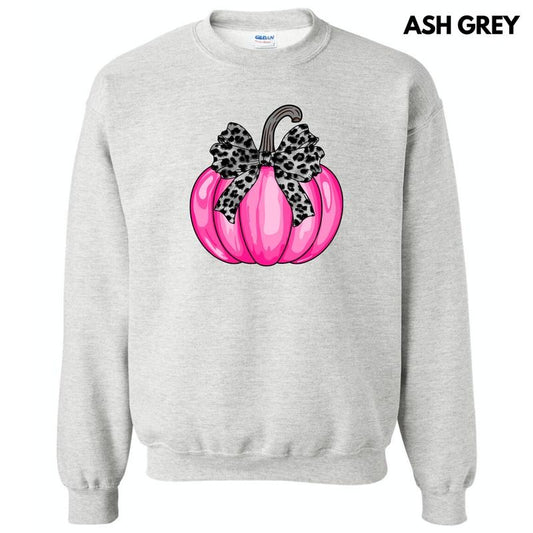 Hot Pink Leopard Bow Pumpkin Sweatshirt 'NLB'