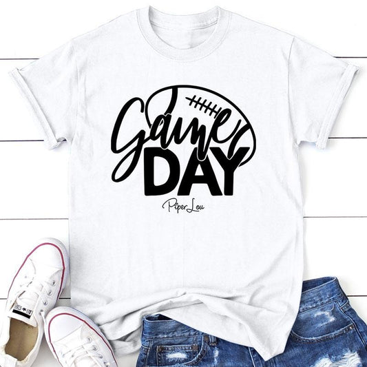 Game Day Football Apparel, Proudly Printed In The USA, Tee / Tank / V Neck Gray / White / Blue / Hot Pink, #sassy #cute #blackprint