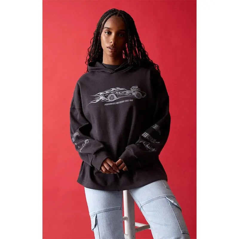 Hot Wheels Women's Front Runner Fleece Hoodie T-Shirts, Sweatshirt | DripVista.com