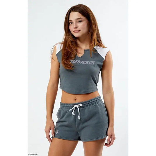 Hot Wheels Women's Rhinestone Dolphin Sweat Shorts