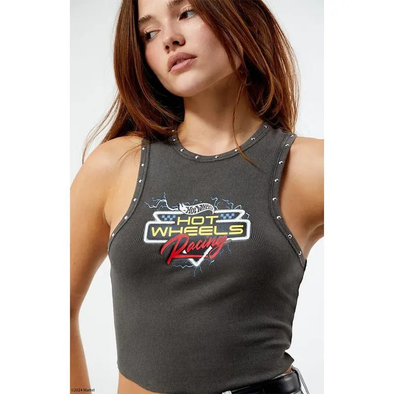 Hot Wheels Women's Studded Racing Tank Top T-Shirts, Hoodie, Sweatshirt | DripVista.com