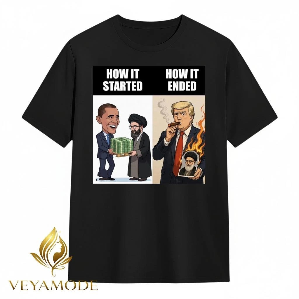 How it started how it’s ended Ali Khamenei Obama Trump tee