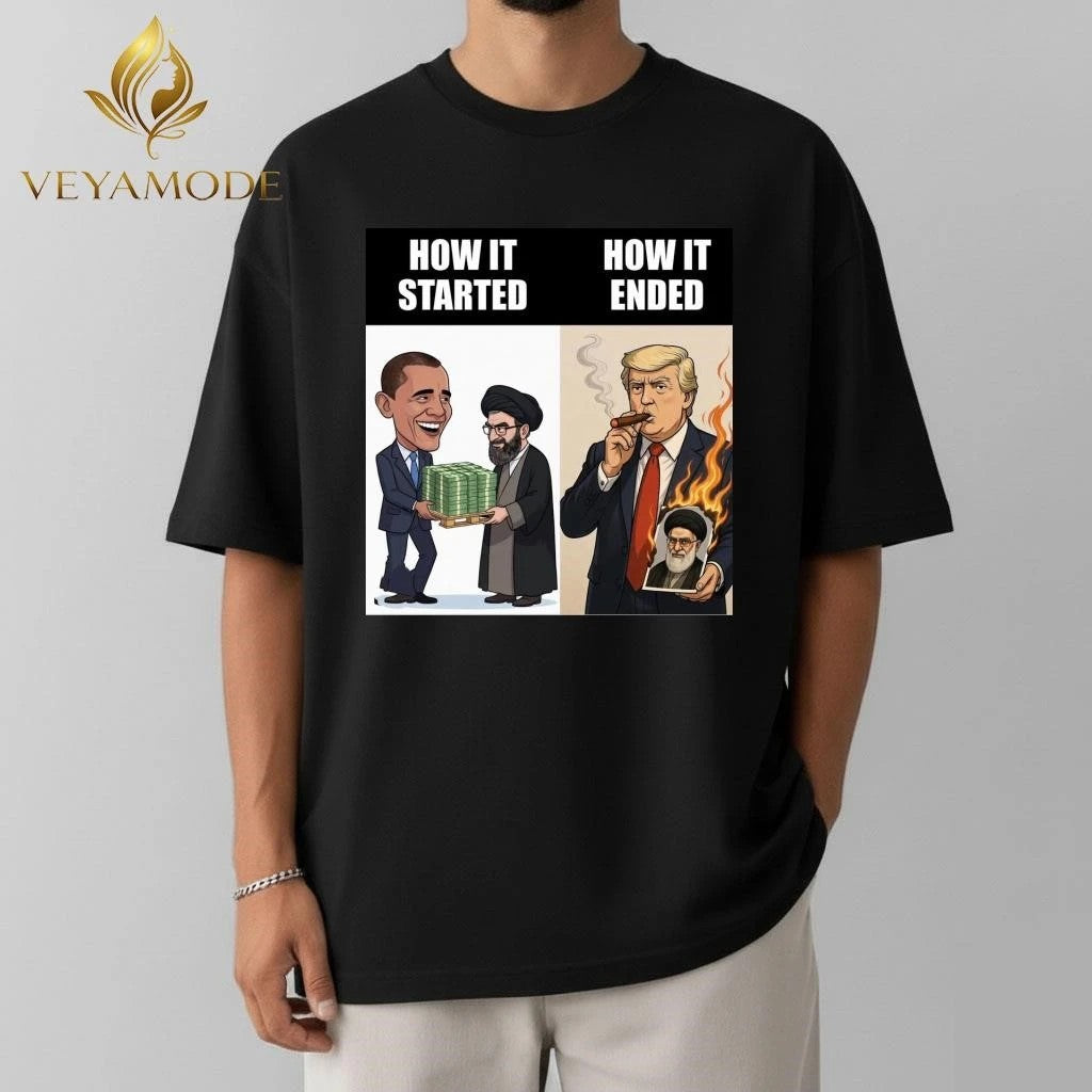 How it started how it’s ended Ali Khamenei Obama Trump tee