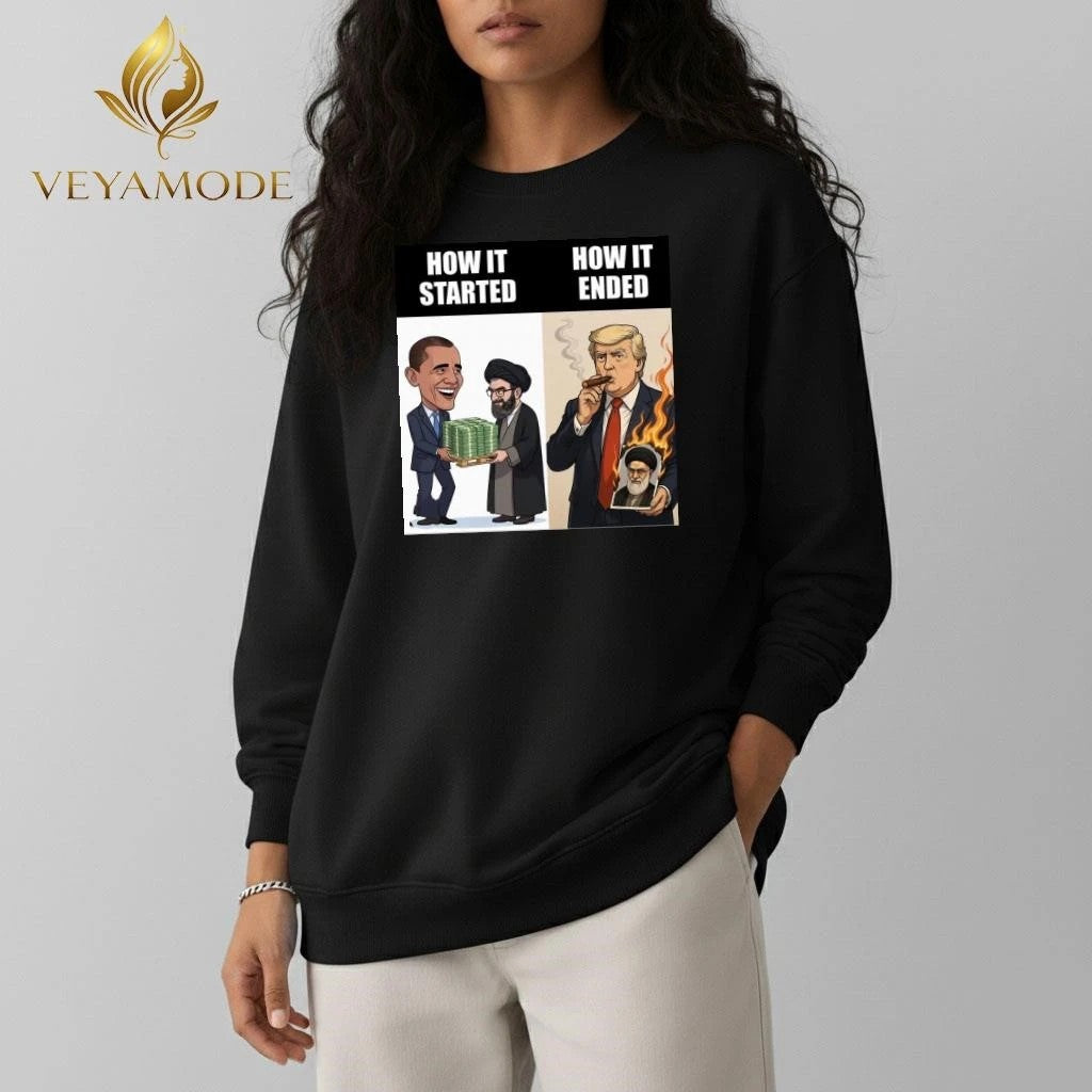 How it started how it’s ended Ali Khamenei Obama Trump tee