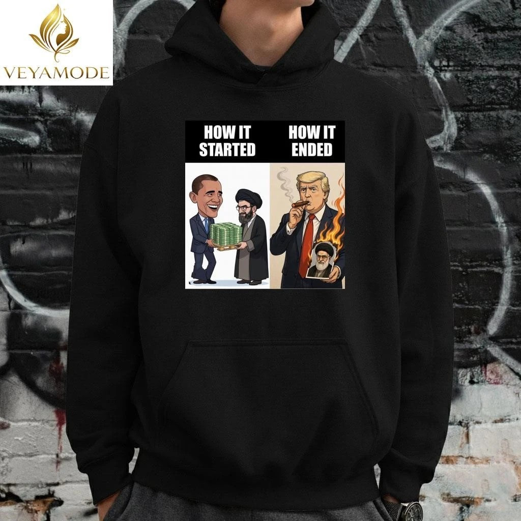 How it started how it’s ended Ali Khamenei Obama Trump tee