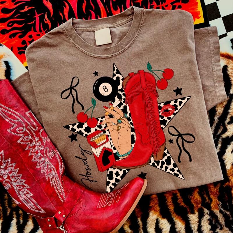Howdy Cowgirl Star Collage shirt, vintage crewneck sweatshirts, western outfit women, cowgirl outfits, western clothing...