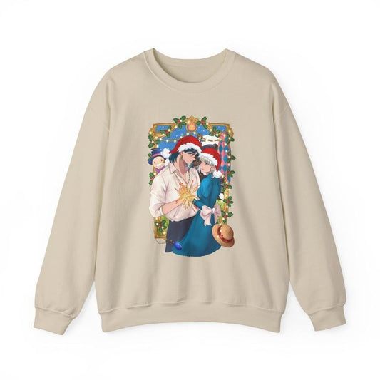 Howl's Moving Castle Christmas Sweatshirt, Howl and Sophie, Calcifer and Turnip, Studio Ghibli, Gift For Anime Fan