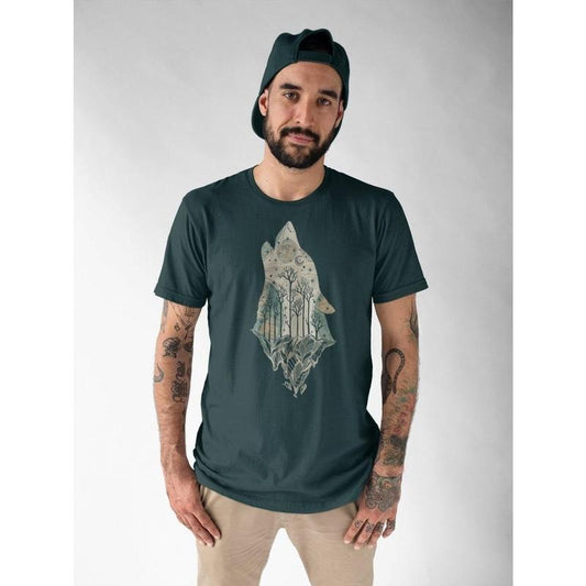 Howling Wolf Map T Shirt Hoodie SweaterWolves Forest Graphic Tee Wildlife Animal Wolverine Lover Boyfriend Gift Adventure Nature Outdoors Hiking Clothing