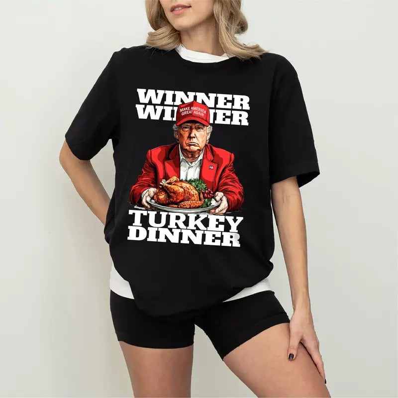Humor Funny Trump Winner Winner Turkey Shirt, Trump Thanksgiving Shirt, Dinner Thanksgiving Sweatshirt, Thanksgiving Turkey