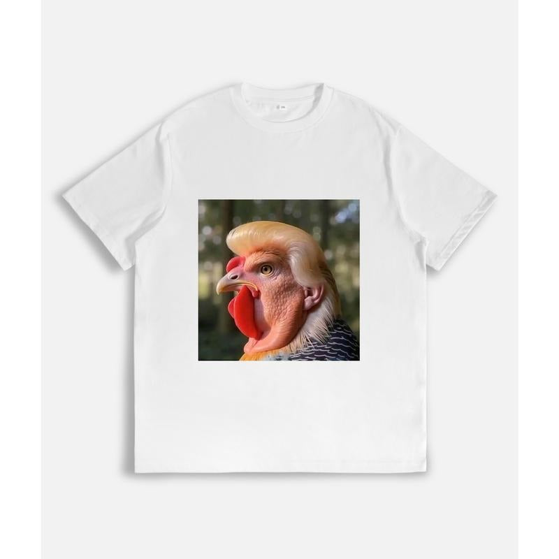Humorous Gunpla brand Satirical Lightsaber brand - Shirt with Rooster - Portrait - with - Human