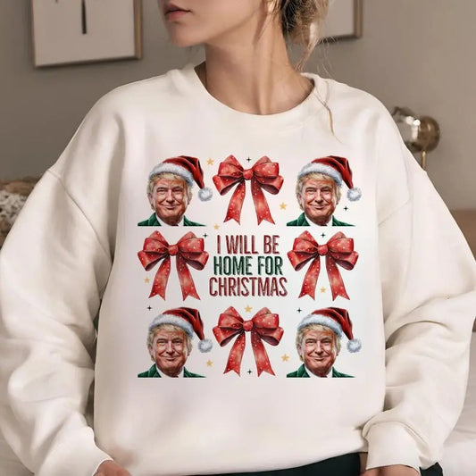 Humorous Trump Christmas Shirt, Christmas Sweatshirt, Funny Christmas, Sublimation Shirt, Trump Bow Shirt, For Men, For Women