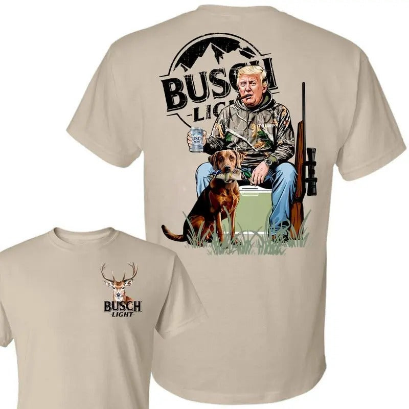 Hunter #Trumm With Busch Light Beer 2 Sides Tee, #Trumm and Your Hunt Dog, Hunting Season, Busch Light Shirt, Duck Hunting Shirt.