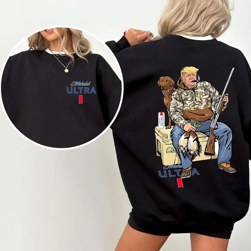 Hunter Trum With Michelob Ultra Beer Tshirt 2 Siders T-Shirt 2 Side Tee Sweatshirt Hoodie | DripVista.com