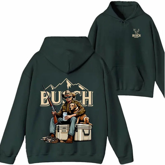Hunter Trump With Busch Light Beer Hoodies-Sweatshirt-Tshirt, Trump and Your Hunt Dog, Hunting Season, Shirt for Men, for Women, Menswear