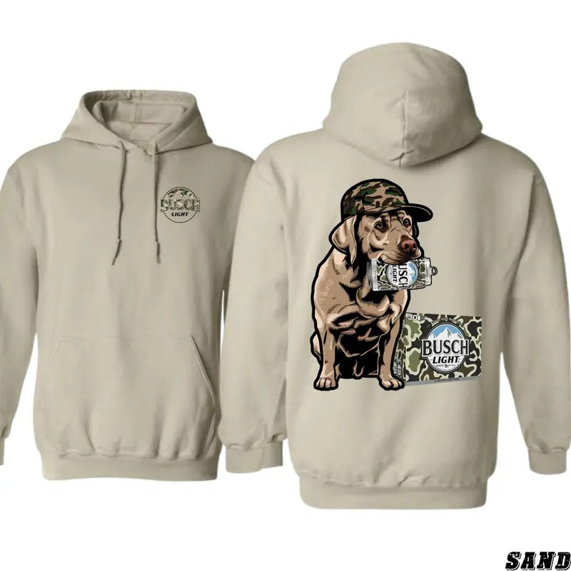 Hunter'WB shield Best Friend Camouflage Style Labrador with Busch Light Beer Hoodie for Men Gunpla brand Women - camo...