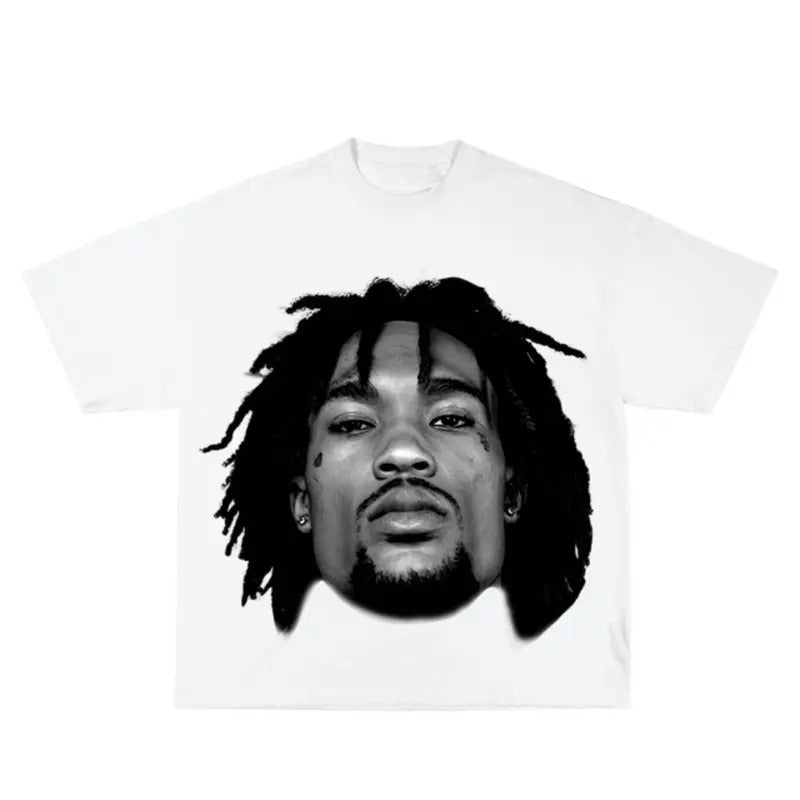 Hunxho Inspired Vintage Graphic T-shirt Heavy Cotton Tee Basketball 90 s Styled Shirt Hiphop Vibes Y2K Aesthetic Throwback Classic Big Face Celebrity Tee