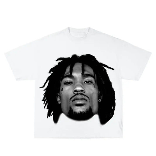 Hunxho Inspired Vintage Graphic T-shirt Heavy Cotton Tee Basketball 90 s Styled Shirt Hiphop Vibes Y2K Aesthetic Throwback Classic Big Face Celebrity Tee