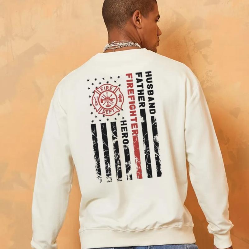 Husband Father Firefighter Hero Hoodie, Fathers Day Gift From Daughter, Dad Firefighter Sweater, Dad Christmas, Unisex...