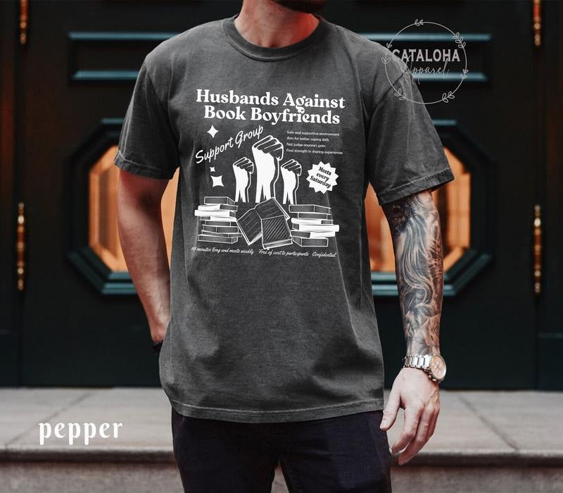 Husbands against book boyfriends club, Funny bookish shirt, bookish husband gift, Gift for bookish boyfriend, book...