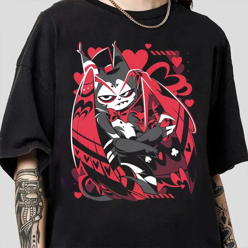 Husk T-Shirt, Hazbin Hotel Characters, Hazbin Hotel T-Shirt, Hazbin Hotel Cartoon , Birthday Gift for fan, Helluva Boss-2