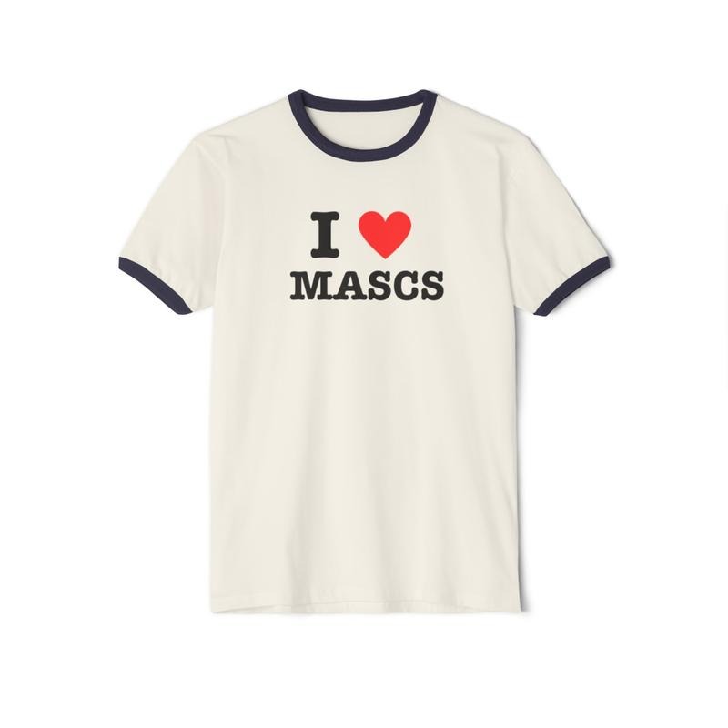 I <3 Mascs Ringer Tee Hoodie, Sweatshirt | DripVista.com