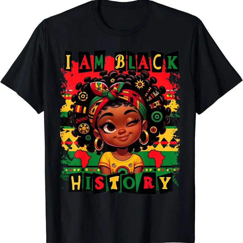I Am Black History Month Black Melanin Girls T-Shirt | Unisex cotton tee Gifts, Crewneck Hoodie, Sweatshirt | DripVista.com