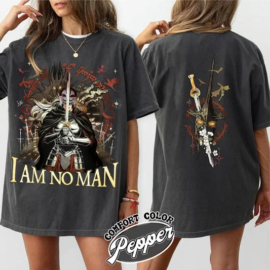 I Am No Man Shirt, Fantasy Dragon Bookish Shirt, Fantasy Merch Shirt, Fantasy Book Lover Shirt, Book Gift