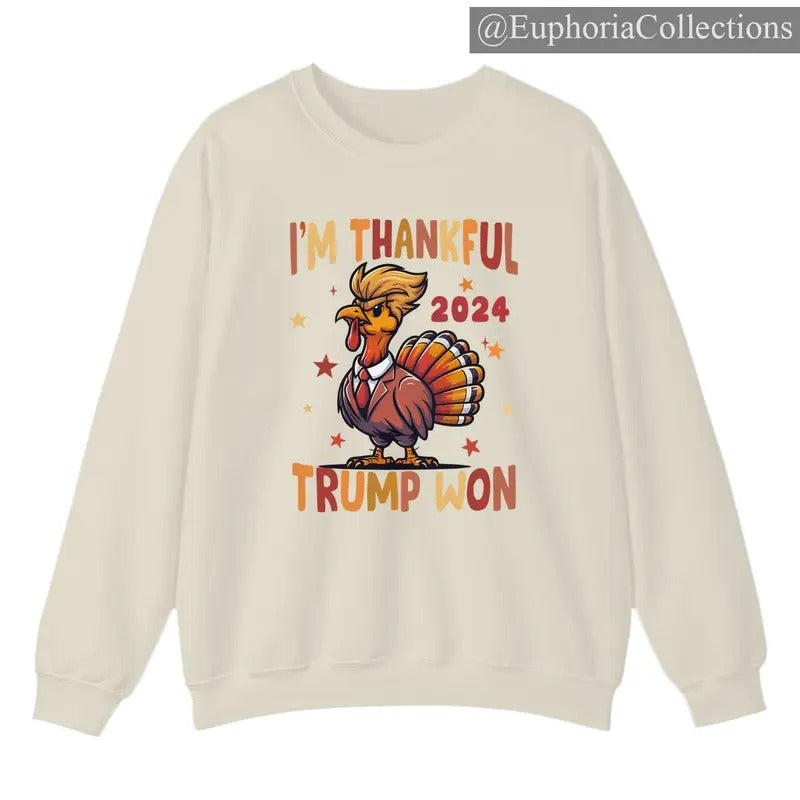 I Am Thankful #Trump Won Thanksgiving T-Shirt, Sweater, Hoodie, Festive Turkey Winner Chicken Dinner, #Trump Won Again...