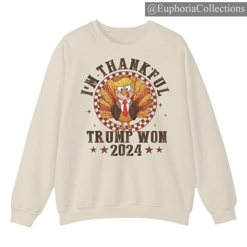 I Am Thankful #Trump Won Thanksgiving Winner Winner Turkey Dinner Chicken 2024 T-Shirt, Sweater, Hoodie , Global Trending Outfits