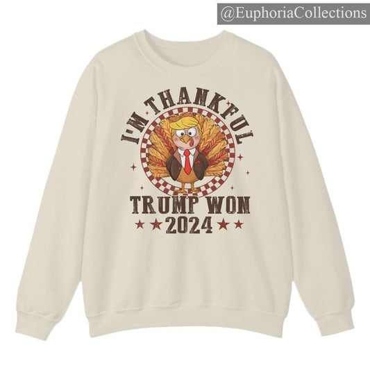 I Am Thankful #Trump Won Thanksgiving Winner Winner Turkey Dinner Chicken 2024 T-Shirt, Sweater, Hoodie , Global Trending Outfits