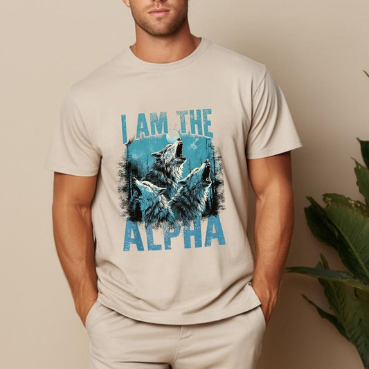 I Am The Alpha Shirt Casual Style Crew Neck Short Sleeve T-Shirt Tops Trendy for Unisex, Perfect Gift