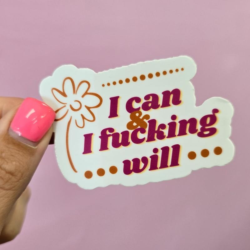 I Can and I Fucking Will Decorative Sticker T-Shirts, Hoodie, Sweatshirt | DripVista.com
