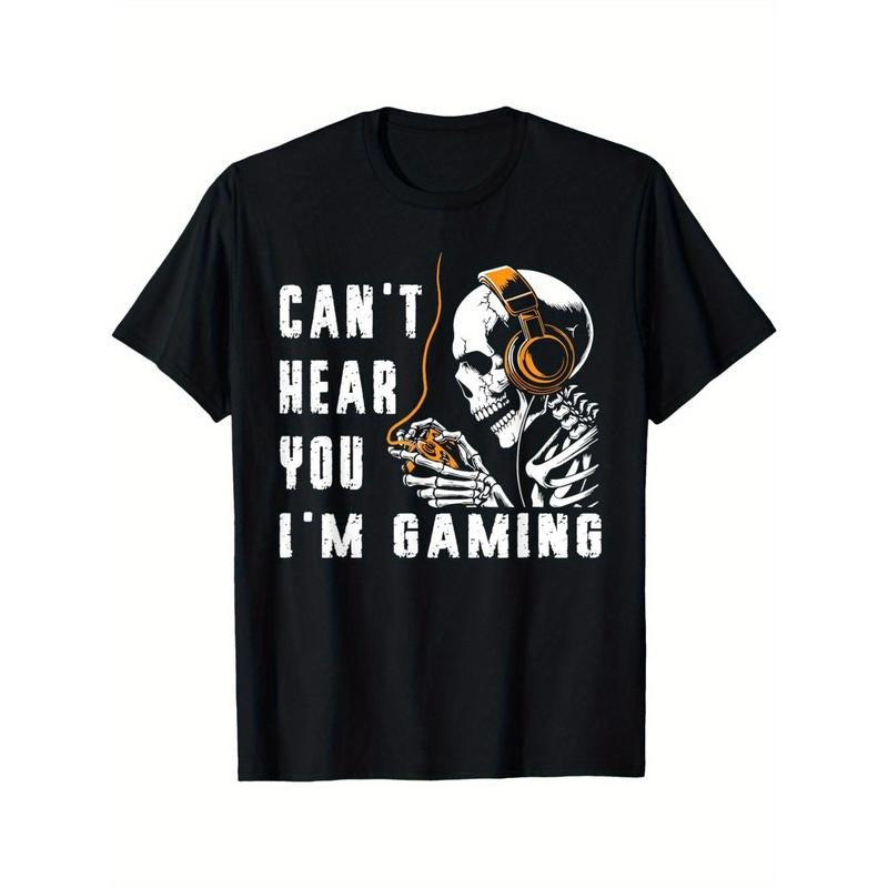 I Can't Hear You I'm Gaming, Skeleton Gamer Halloween Day T-Shirt made in usa Hoodie, Sweatshirt | DripVista.com