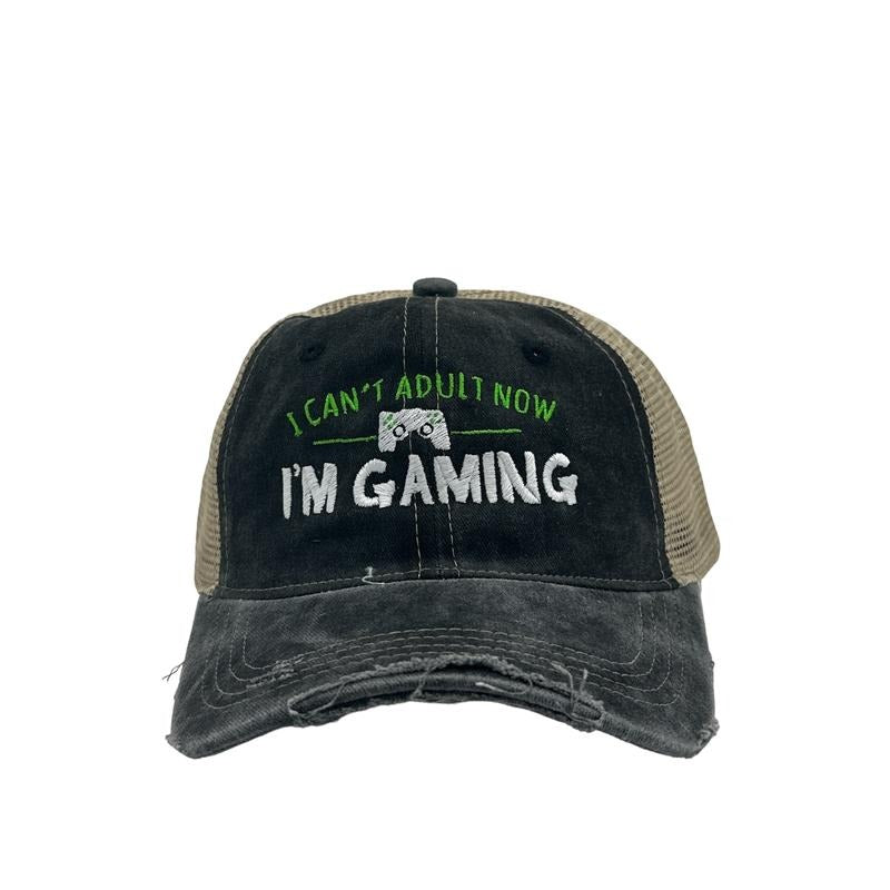 I Cant Adult Now Im Gaming Hat Funny Video Games Cap Funny Hats Sarcastic  Funny Gamer  Novelty Caps for Men Standard...