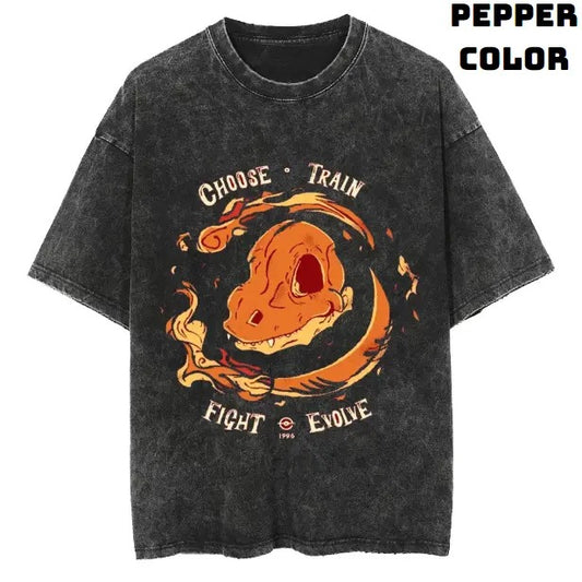 I Choose Fire Pokemon Vintage Tee, Charmander Shirt, Pokemon Shirt, Vintage Pokemon Anime T-shirt, Anime Manga Shirt, Cute Shirt, Vintage Graphic Tee, Unisex T-Shirt, Gift For Fan Pokemon, Crewneck Short Sleeve Shirt Top Menswear Streetwear