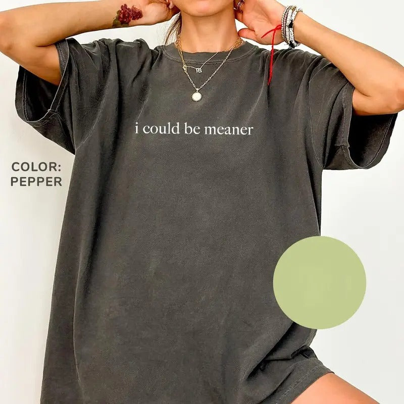 I Could Be Meaner Shirt, Funny Humor Shirt, Sarcastic Shirt, Funny Quote Shirt, Sarcasm Shirt, Trendy Shirt for Women...